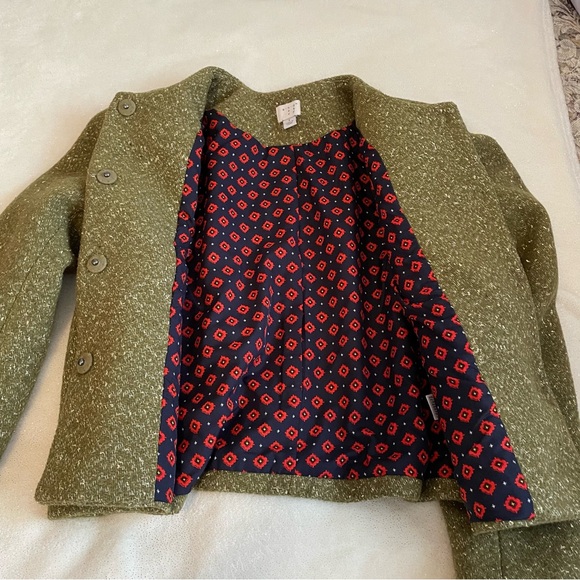 A New Day Green Metallic Wool Blend Lady Jacket ✨ - Picture 12 of 16